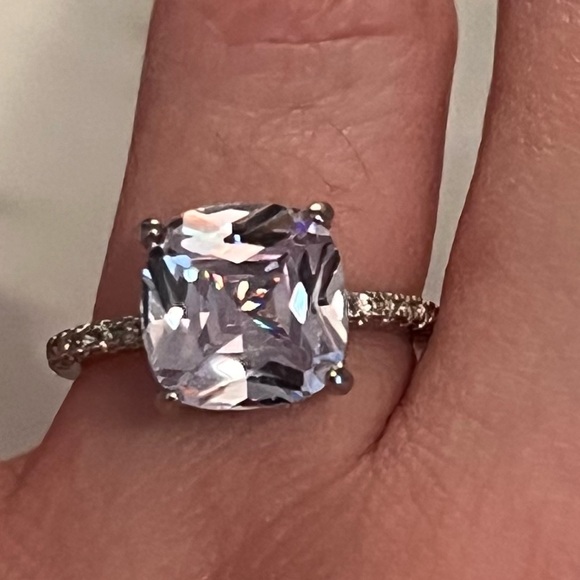 Silver Diamond Wedding Ring - Picture 5 of 6